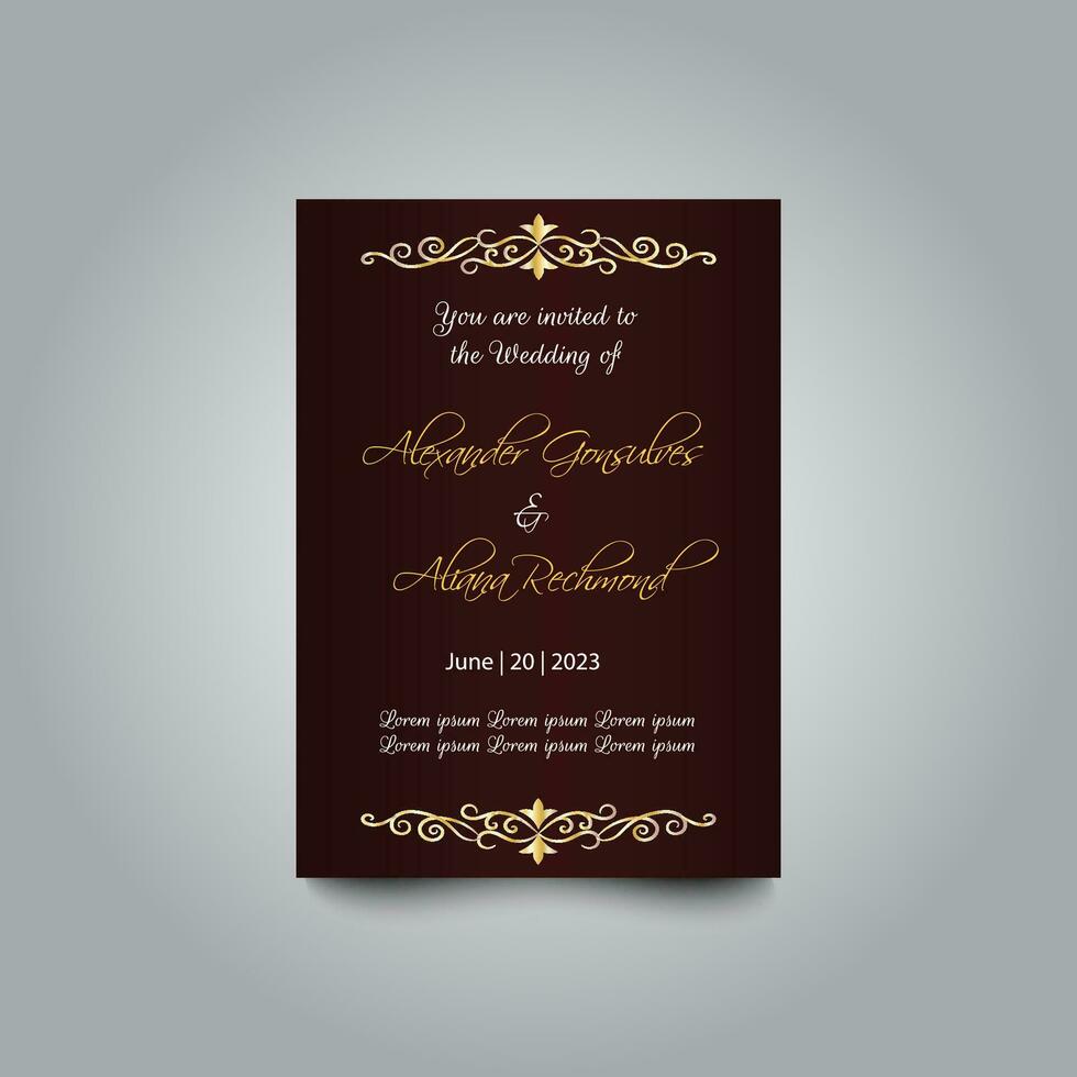 lujo Boda invitación tarjeta diseño colocar. lujo Clásico dorado vector invitación tarjeta modelo