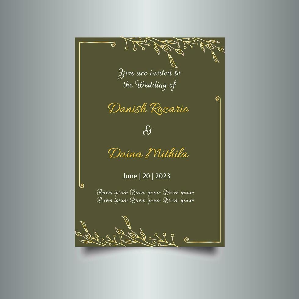 Luxury wedding invitation card design set. Luxury vintage golden vector invitation card template