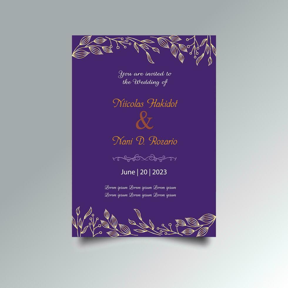 Luxury wedding invitation card design set. Luxury vintage golden vector invitation card template