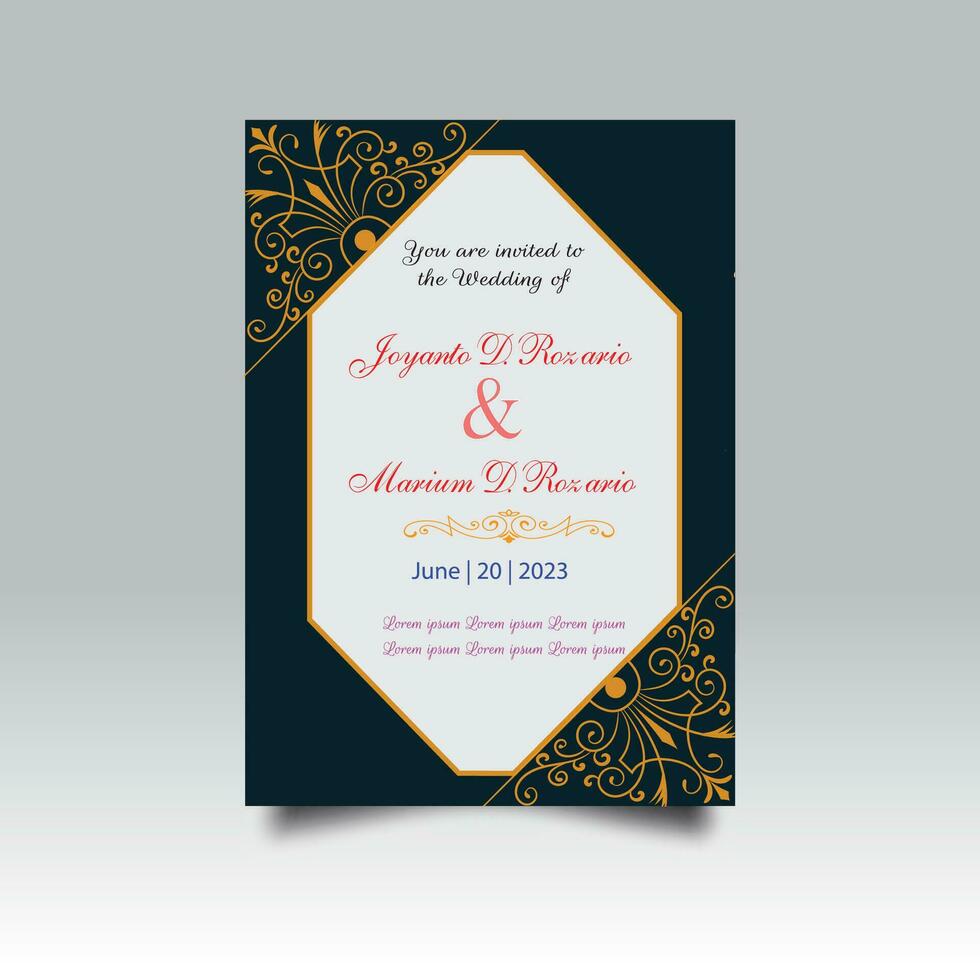 lujo Boda invitación tarjeta diseño colocar. lujo Clásico dorado vector invitación tarjeta modelo