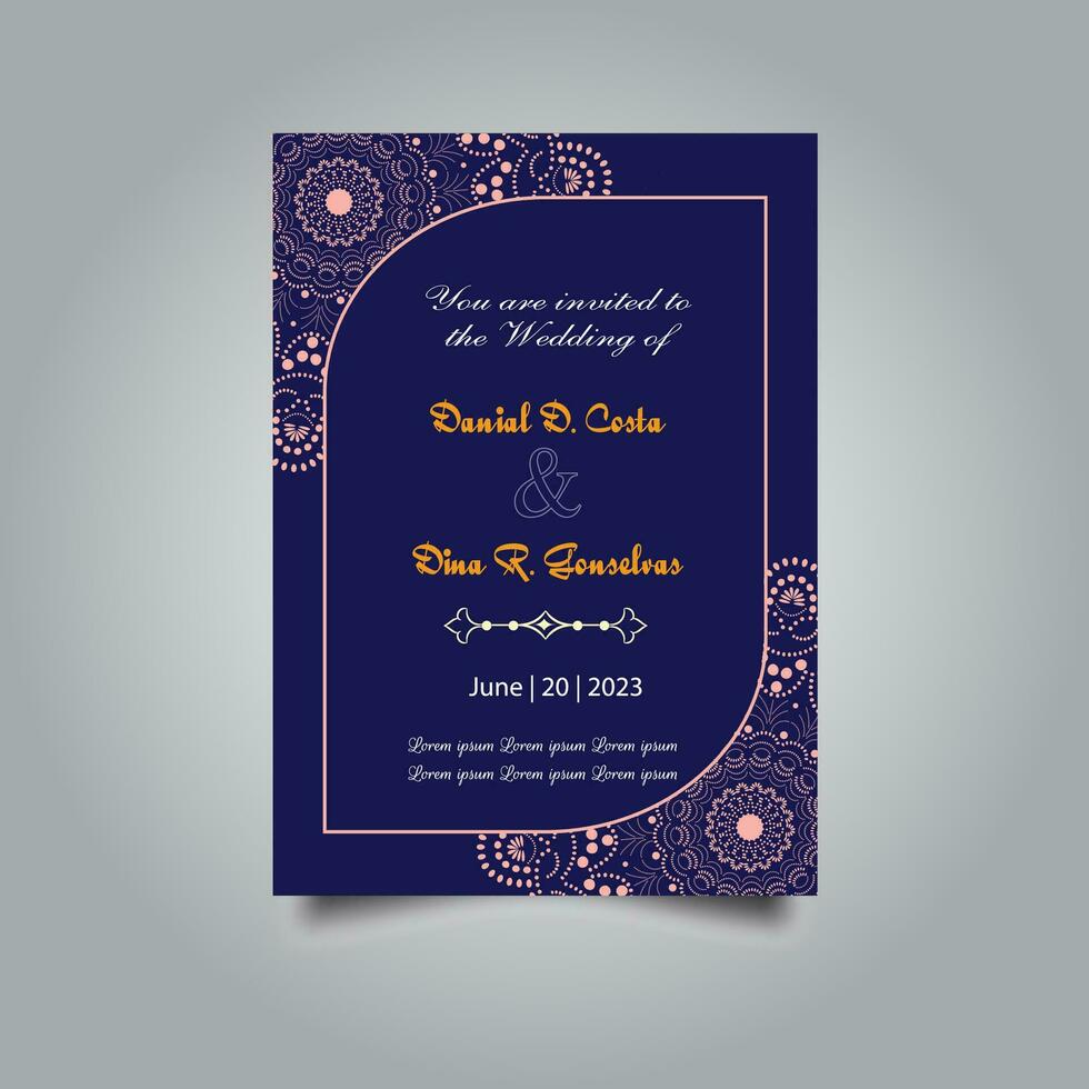 Luxury wedding invitation card design set. Luxury vintage golden vector invitation card template