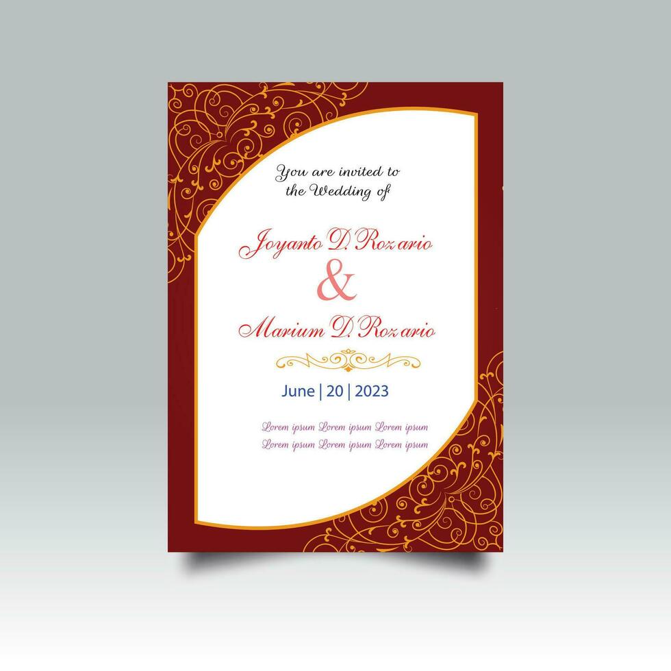 Luxury wedding invitation card design set. Luxury vintage golden vector invitation card template