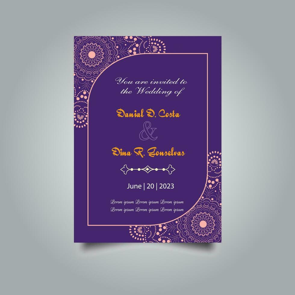 Luxury wedding invitation card design set. Luxury vintage golden vector invitation card template