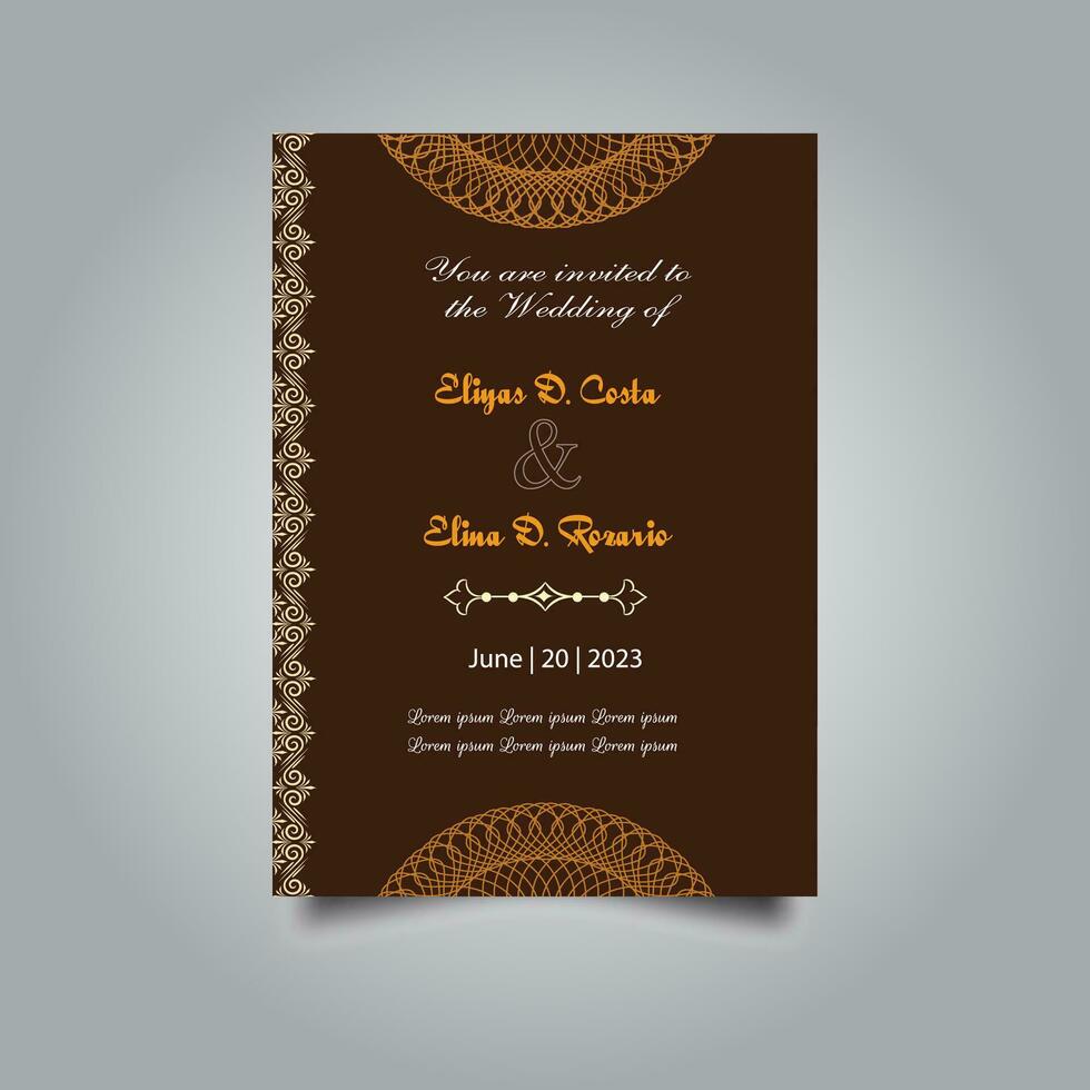 Luxury wedding invitation card design set. Luxury vintage golden vector invitation card template