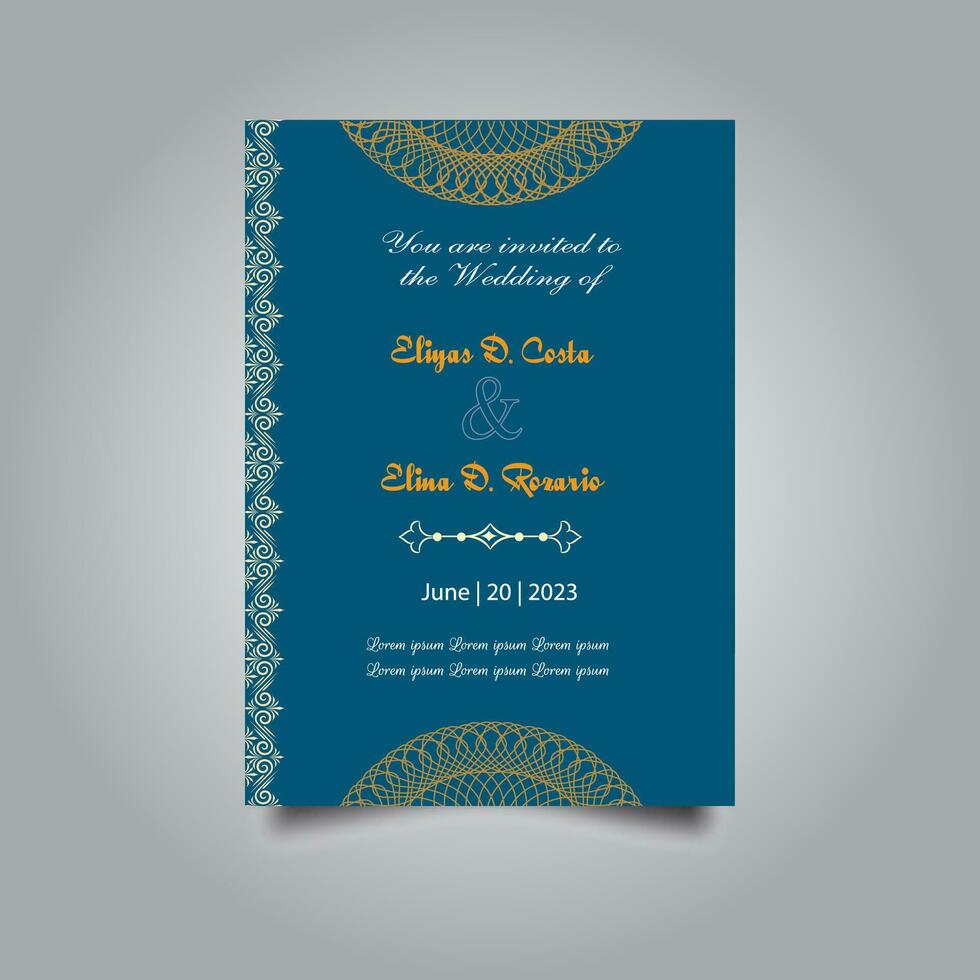 Luxury wedding invitation card design set. Luxury vintage golden vector invitation card template