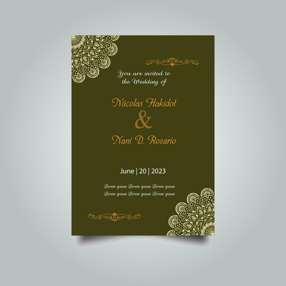 lujo Boda invitación tarjeta diseño colocar. lujo Clásico dorado vector invitación tarjeta modelo