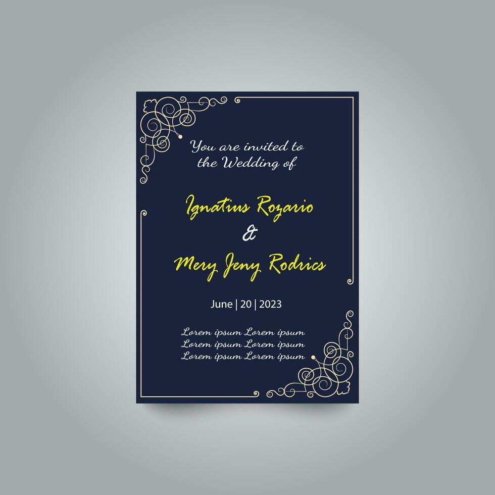 lujo Boda invitación tarjeta diseño colocar. lujo Clásico dorado vector invitación tarjeta modelo