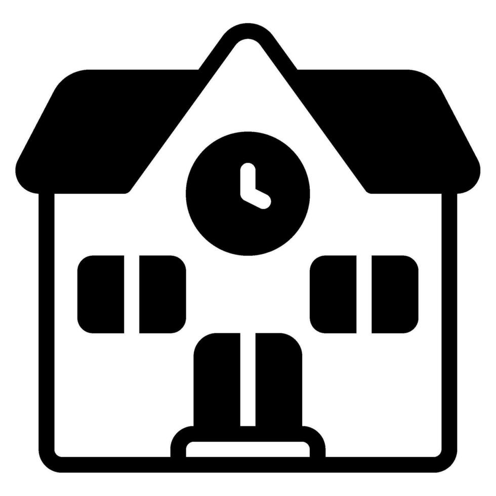 School Building Icon Illustration vector