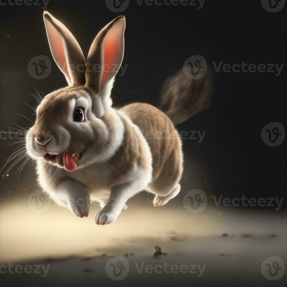 an animal rabbit running fast illustration photo