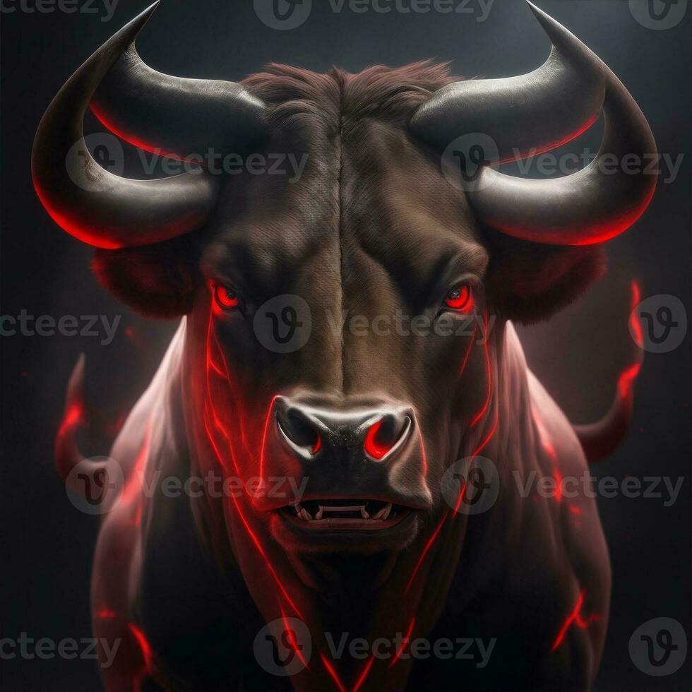 strong and angry bull animal photo