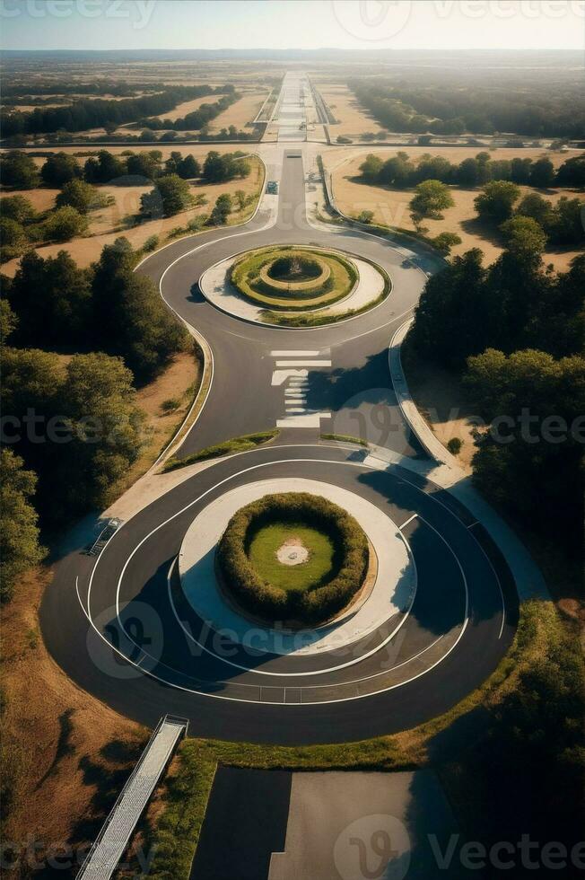 grande laberinto en el formar de asfalto la carretera ilustración foto