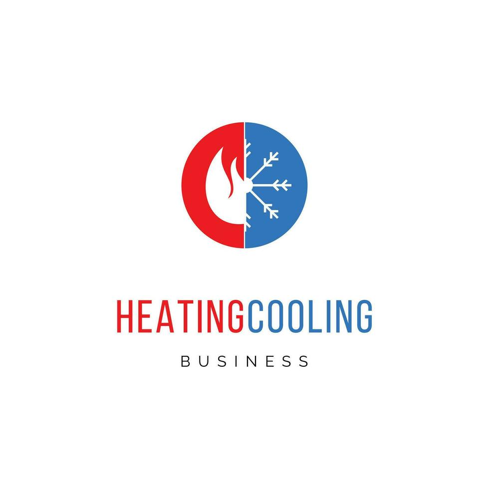 Heating and Cooling or HVAC Icon Logo Design Template vector