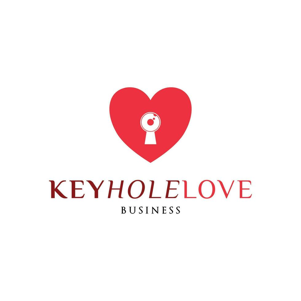 Key Hole Love or Heart Icon Logo Design Template vector
