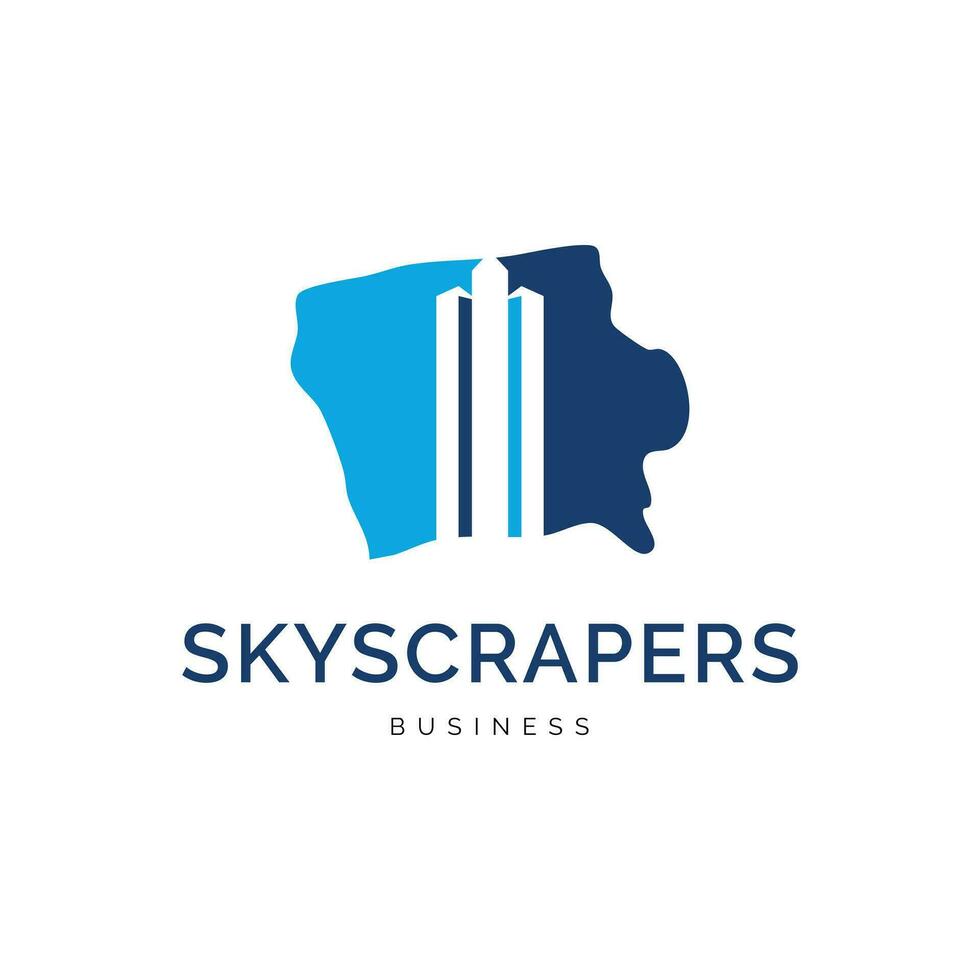 Skyscrapers in Lowa Icon Logo Design Template vector