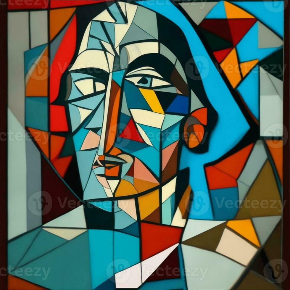 medical person in modern picasso style illustration photo