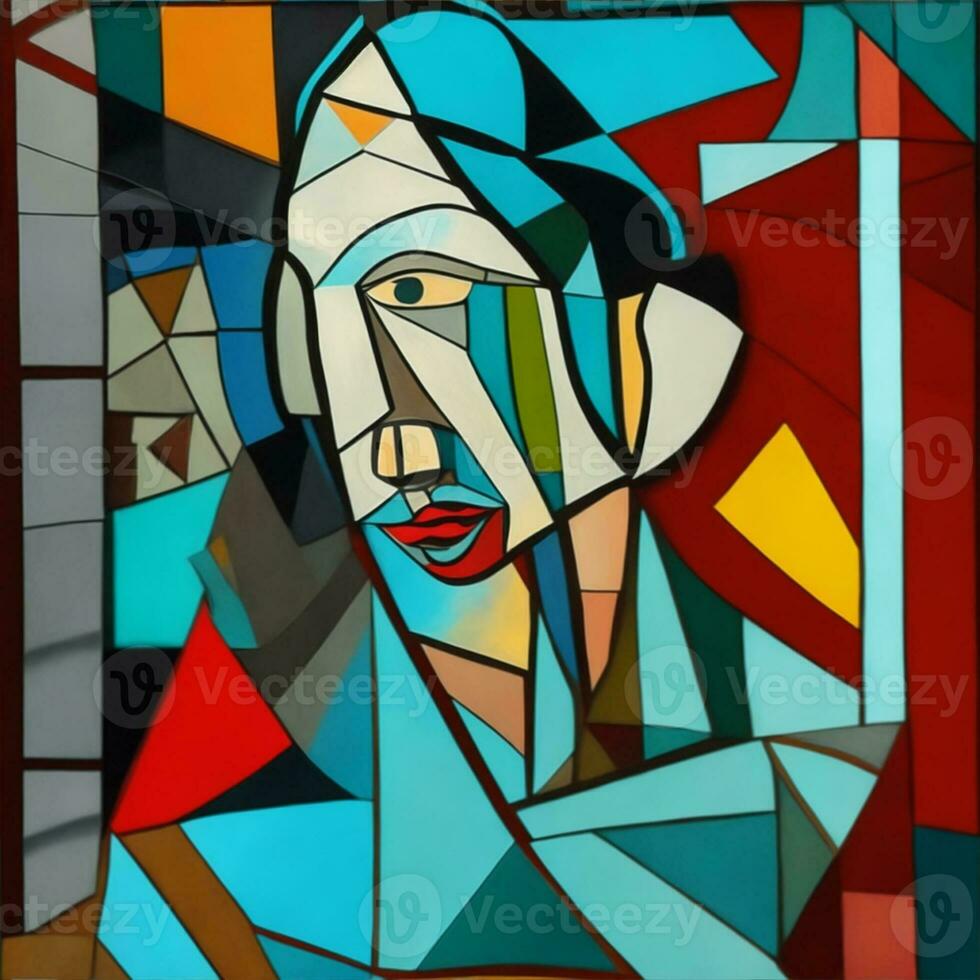 medical person in modern picasso style illustration photo