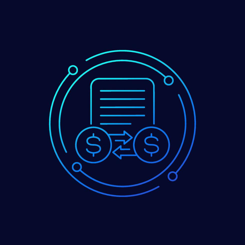 transaction info line icon, vector