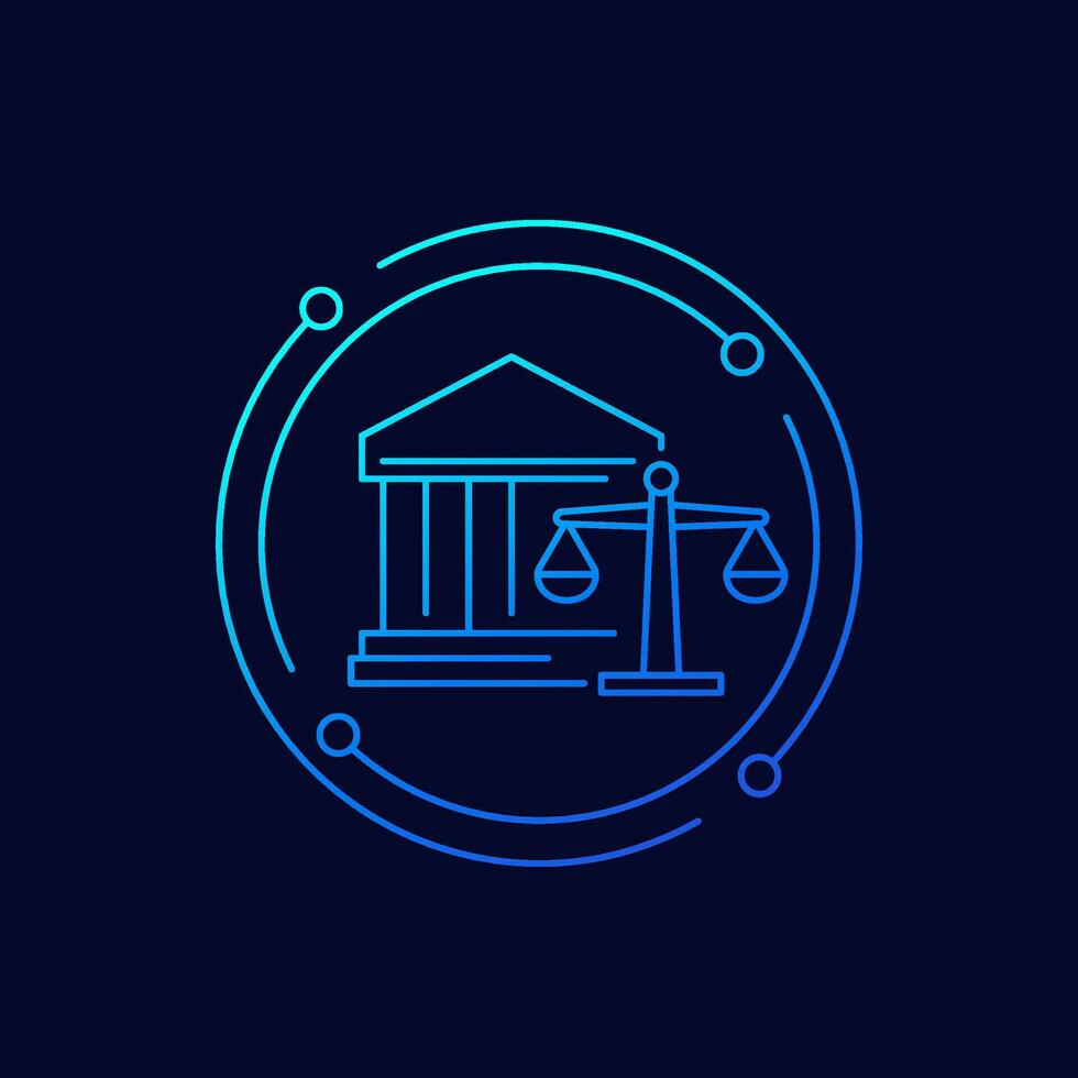 banking law and legislation line icon vector