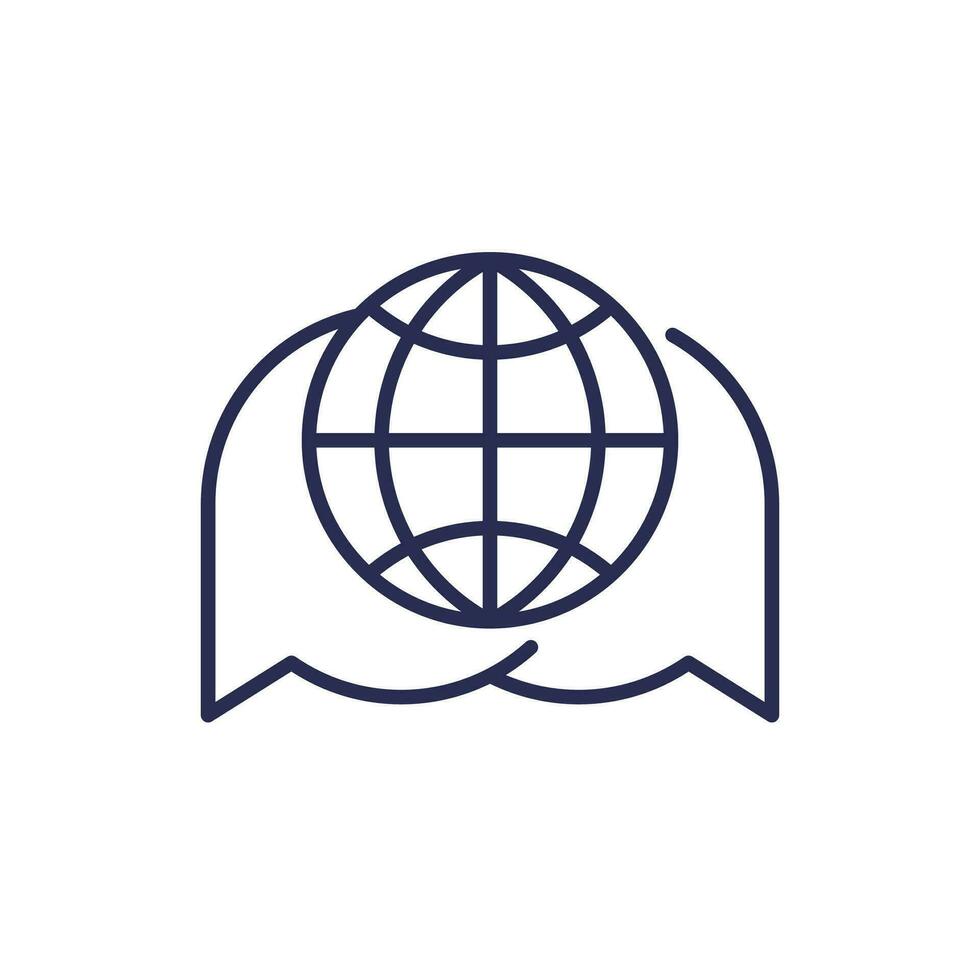 multi language translator line icon vector