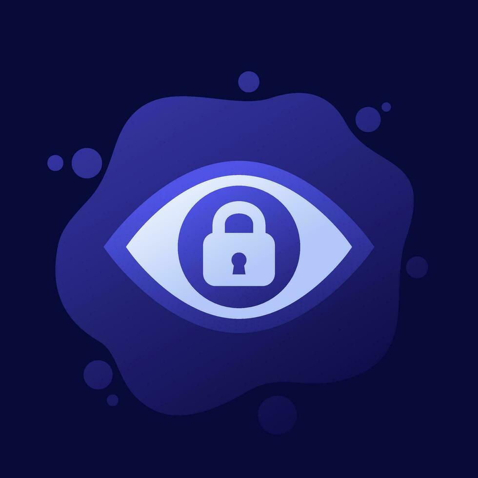 eye and lock, privacy control icon, vector design