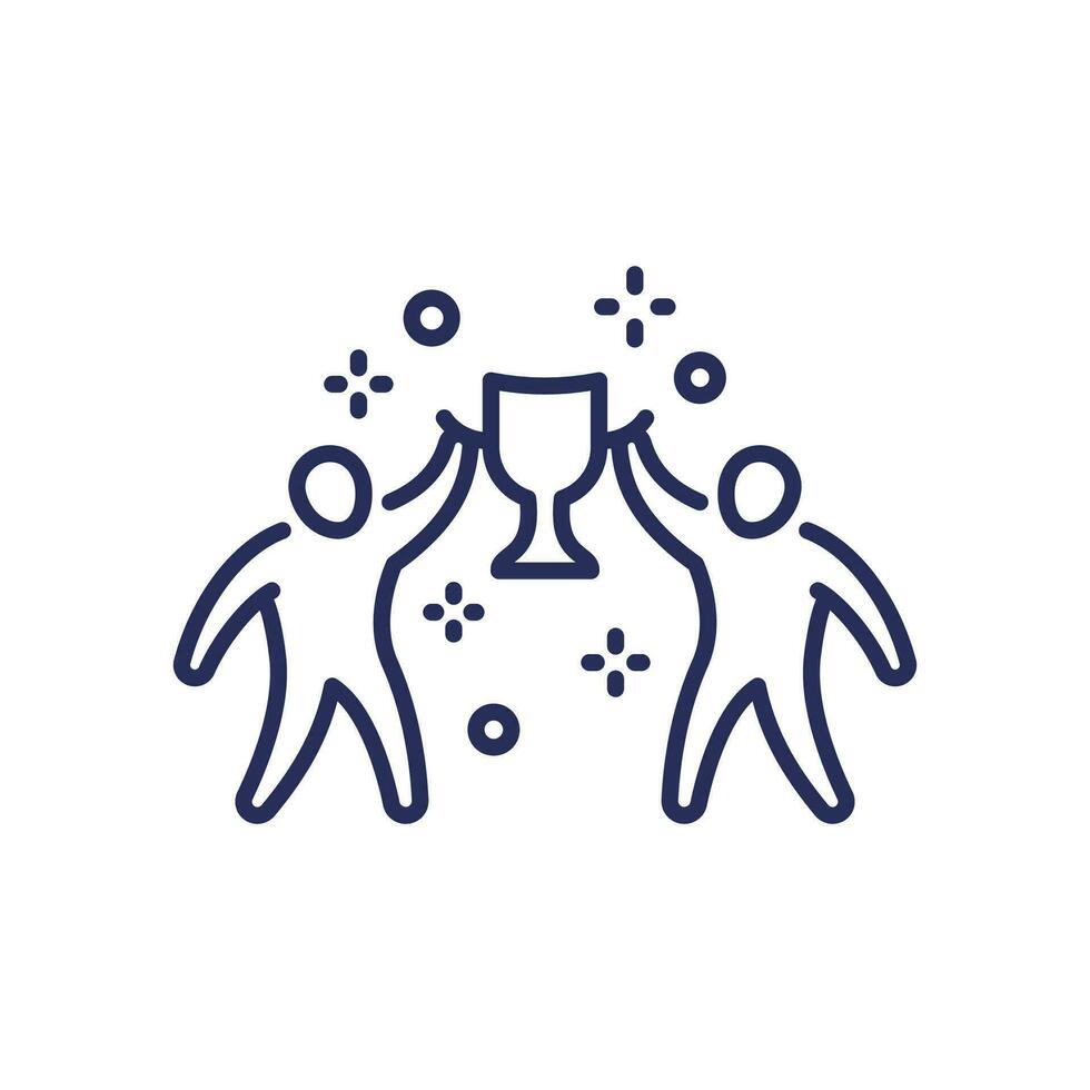 win-win strategy line icon on white vector