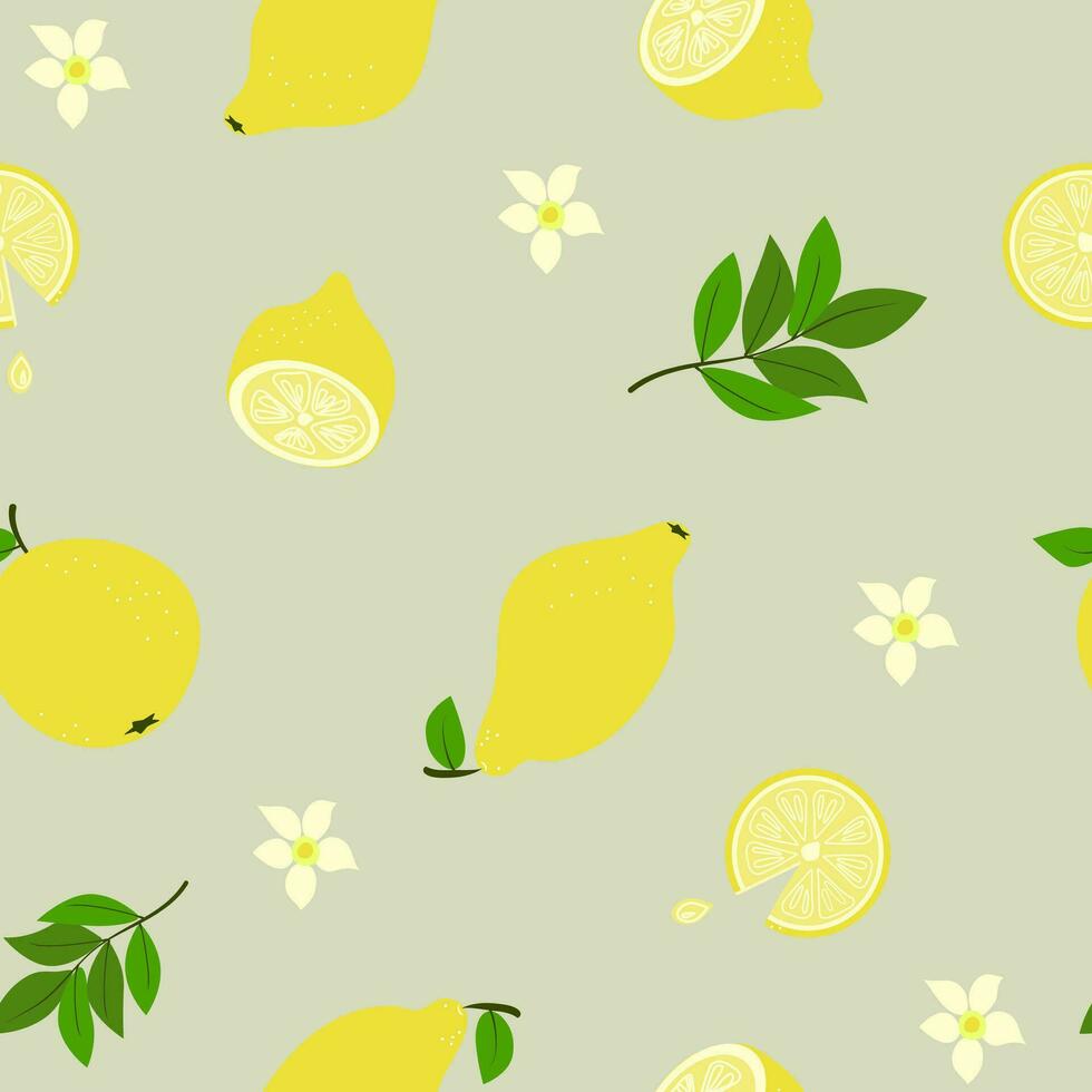 Vector pattern. Lemons.