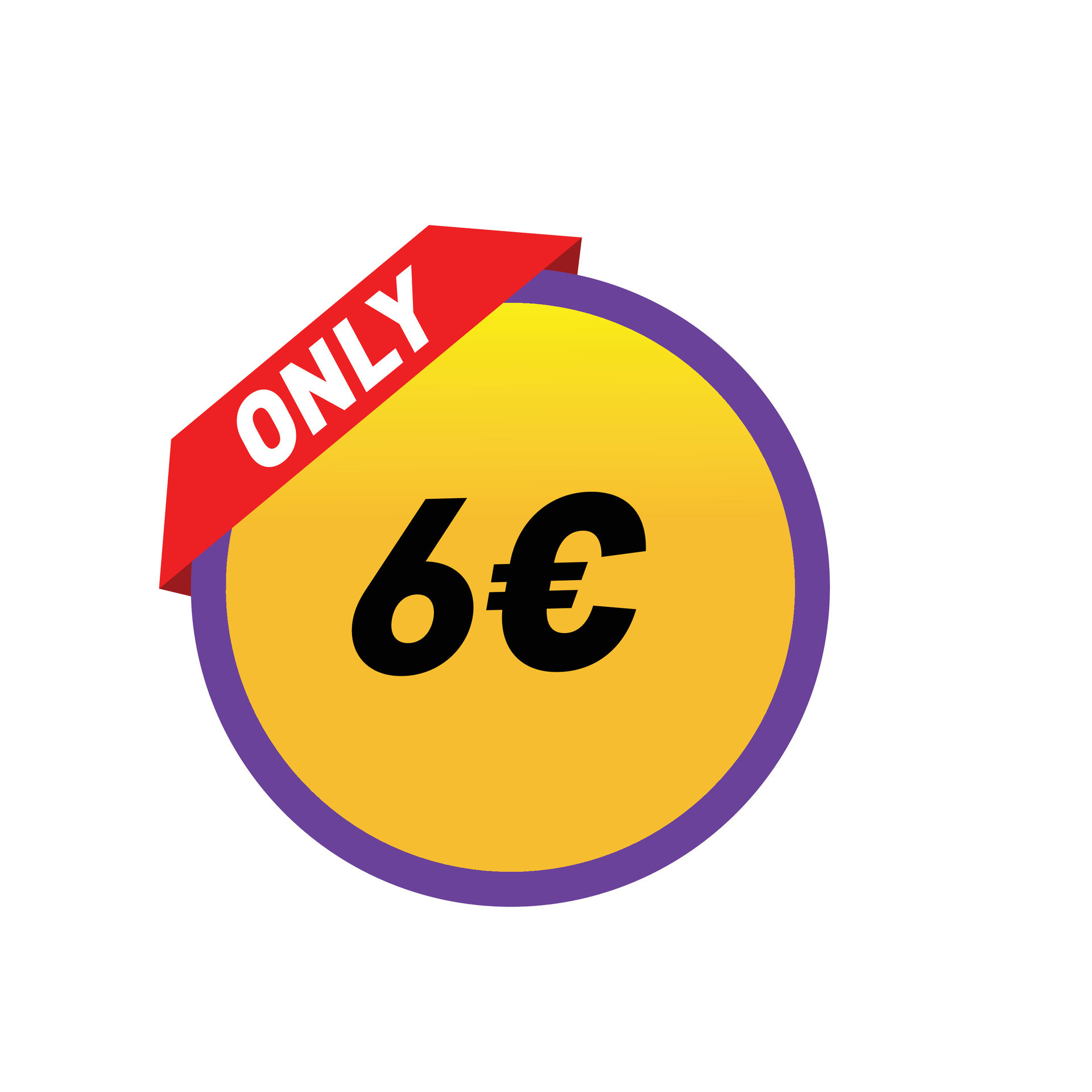 6 Euro Only Coupon sign or Label 26507059 Vector Art at Vecteezy