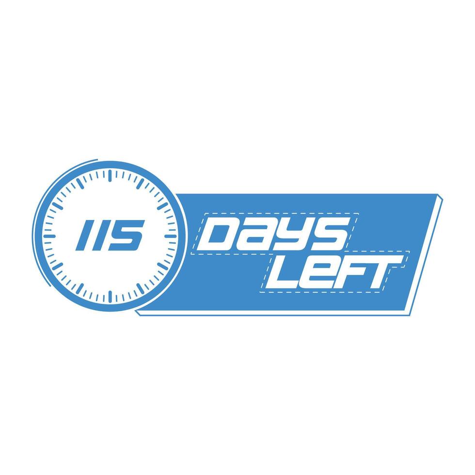115 Days Left, Countdown timer clock design 26507442 Vector Art at Vecteezy