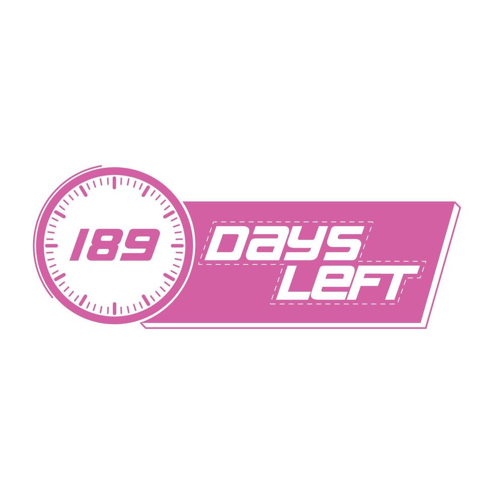 189 Days Left, Countdown timer clock design 26507517 Vector Art at Vecteezy