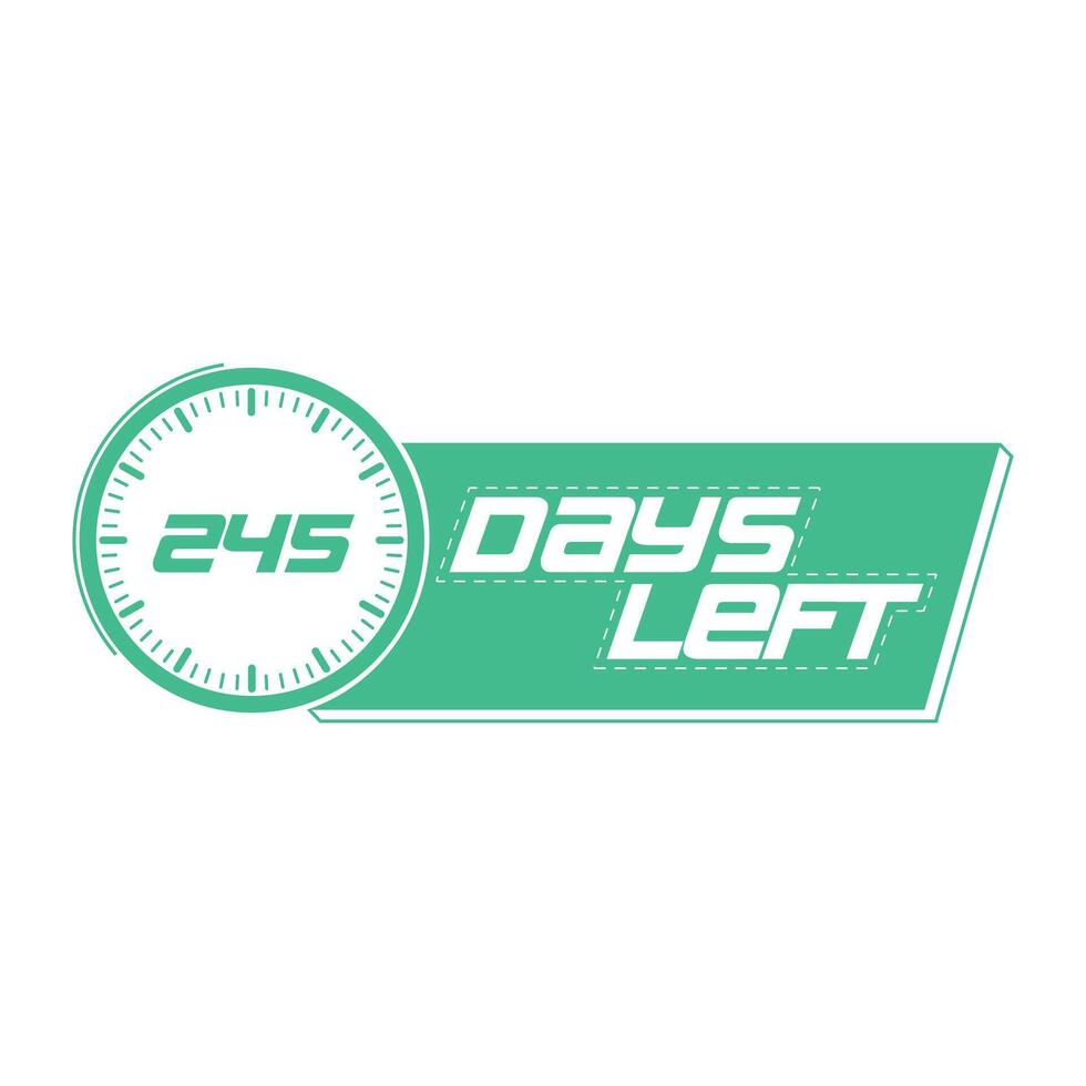 245 Days Left, Countdown timer clock design 26507574 Vector Art at Vecteezy