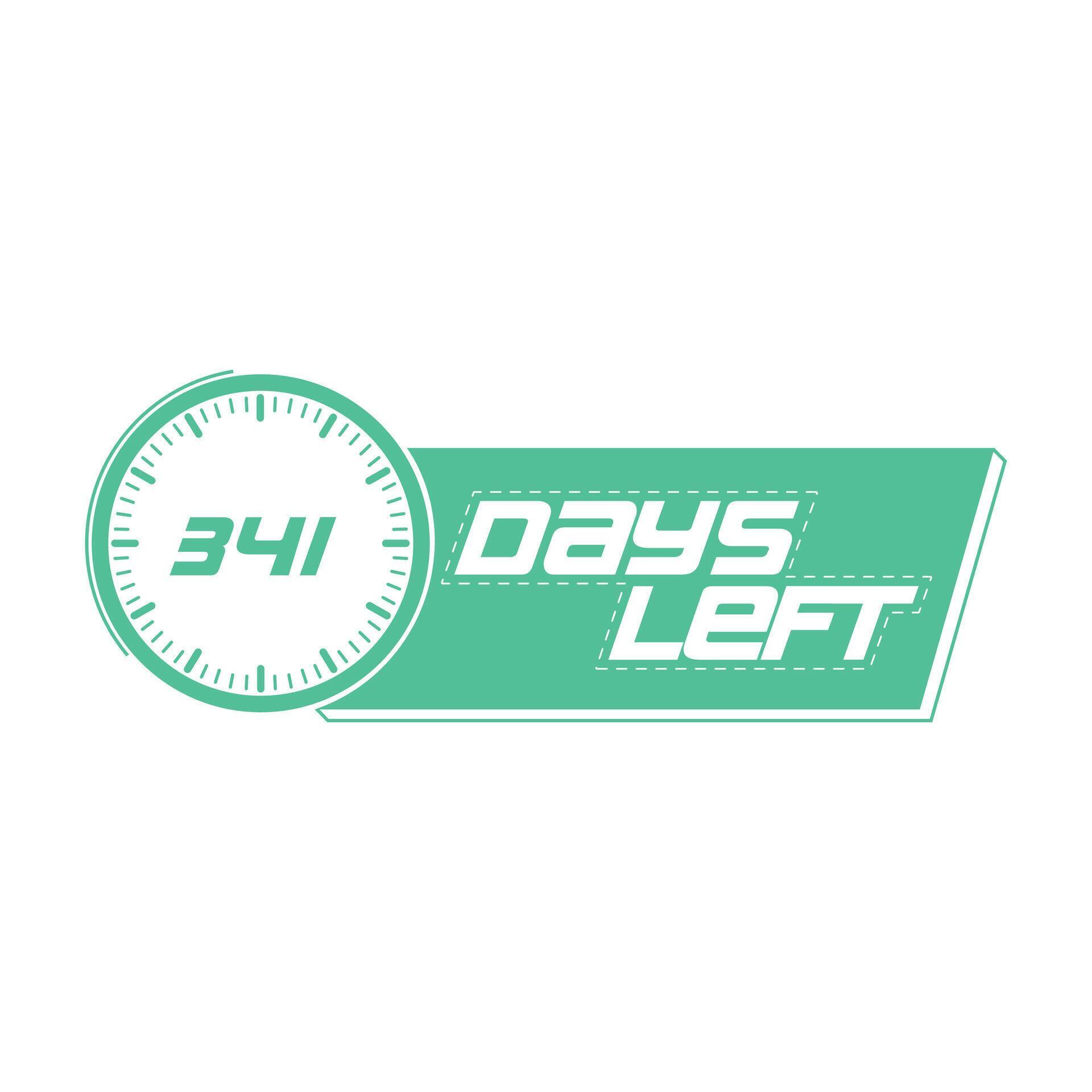 341 Days Left, Countdown timer clock design 26507649 Vector Art at Vecteezy
