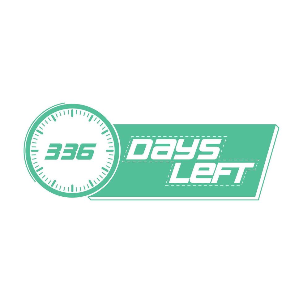 336 Days Left, Countdown timer clock design 26507682 Vector Art at Vecteezy