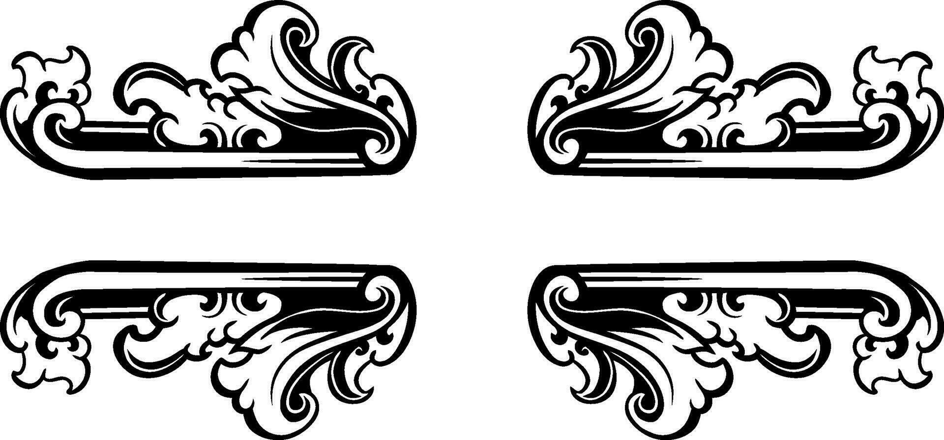 ornament pattern frame line art vector