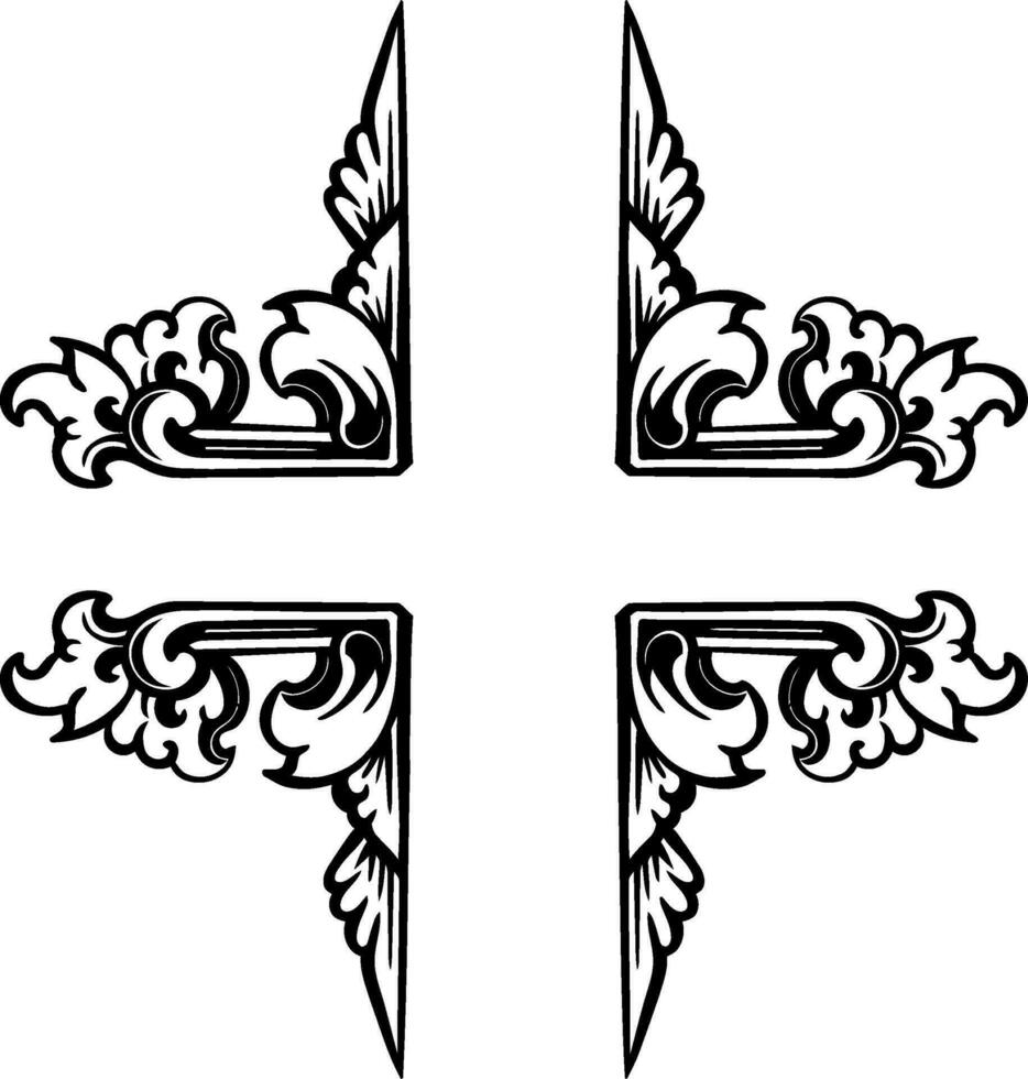 ornament pattern frame line art vector