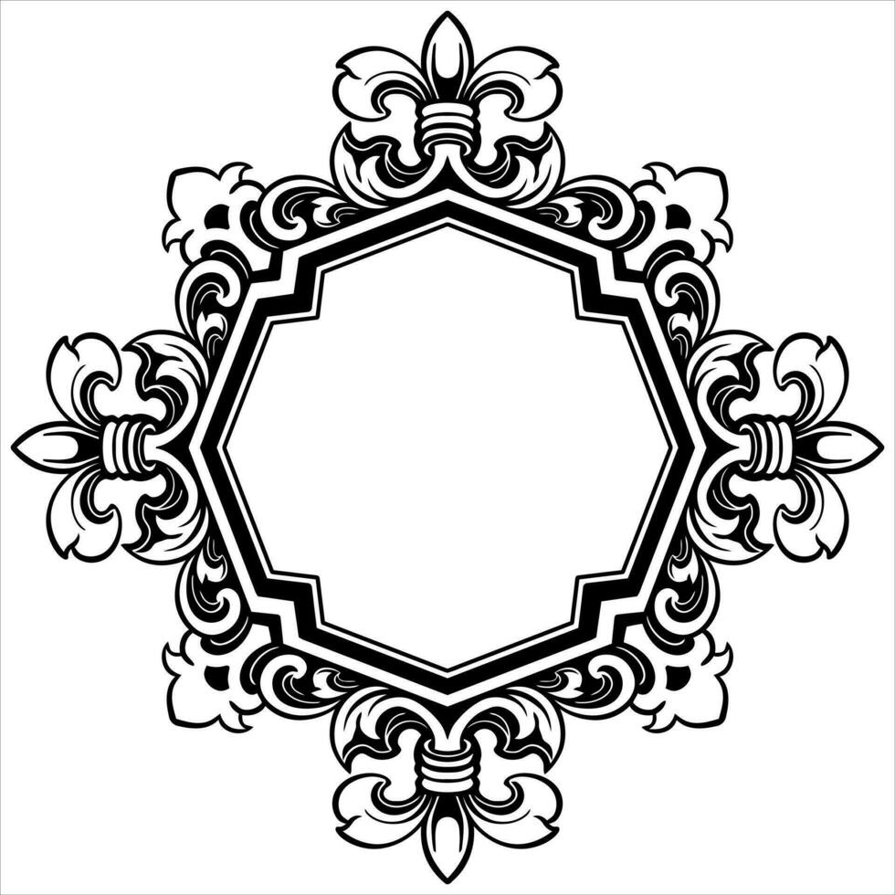 ornament pattern frame line art vector