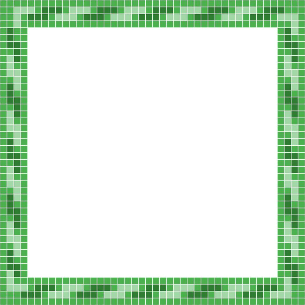 Light green tile frame, Mosaic tile frame, Tile frame, Seamless pattern, Mosaic frame seamless pattern, Mosaic tiles texture or background. Bathroom wall tiles, swimming pool tiles. vector