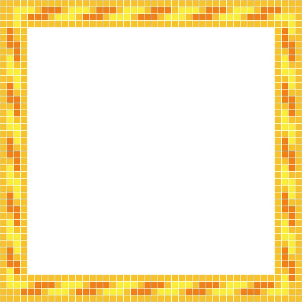 Yellow tile frame, Mosaic tile frame, Tile frame, Seamless pattern, Mosaic frame seamless pattern, Mosaic tiles texture or background. Bathroom wall tiles, swimming pool tiles with beautiful pattern. vector