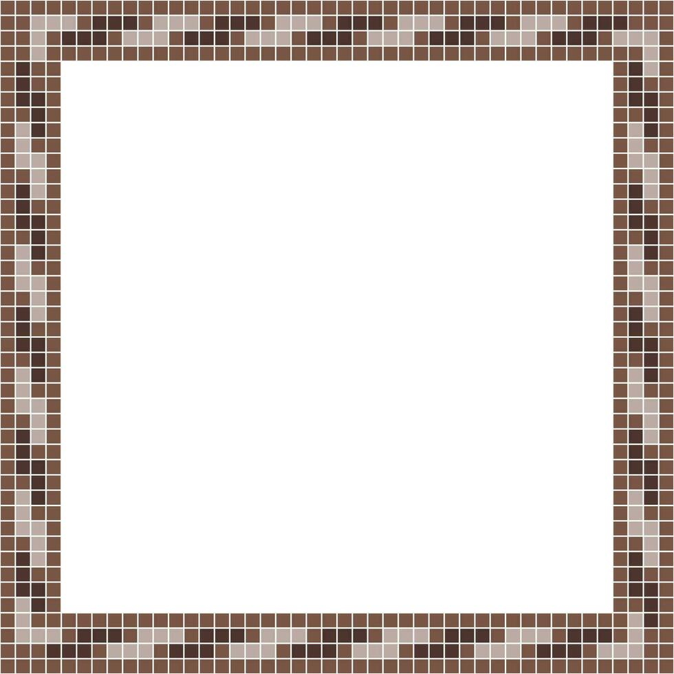 Brown tile frame, Mosaic tile frame, Tile frame, Seamless pattern, Mosaic frame seamless pattern, Mosaic tiles texture or background. Bathroom wall tiles, swimming pool tiles with beautiful pattern. vector