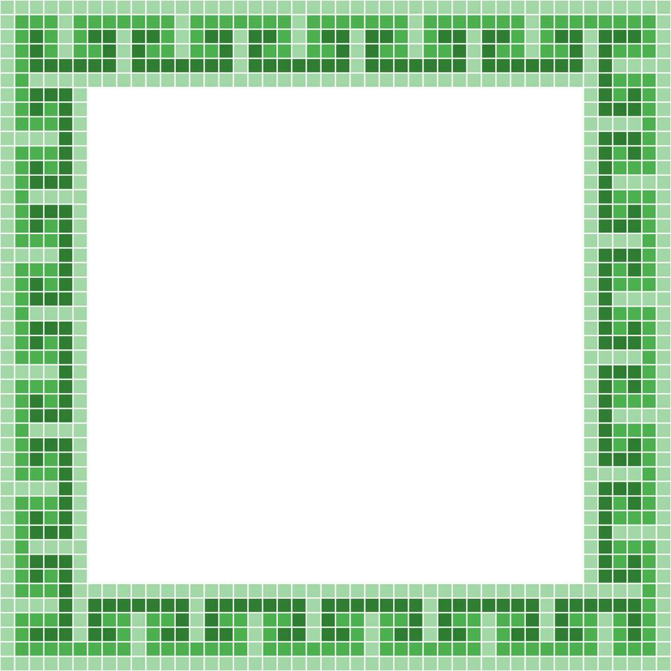 Light green tile frame, Mosaic tile frame, Tile frame, Seamless pattern, Mosaic frame seamless pattern, Mosaic tiles texture or background. Bathroom wall tiles, swimming pool tiles. vector