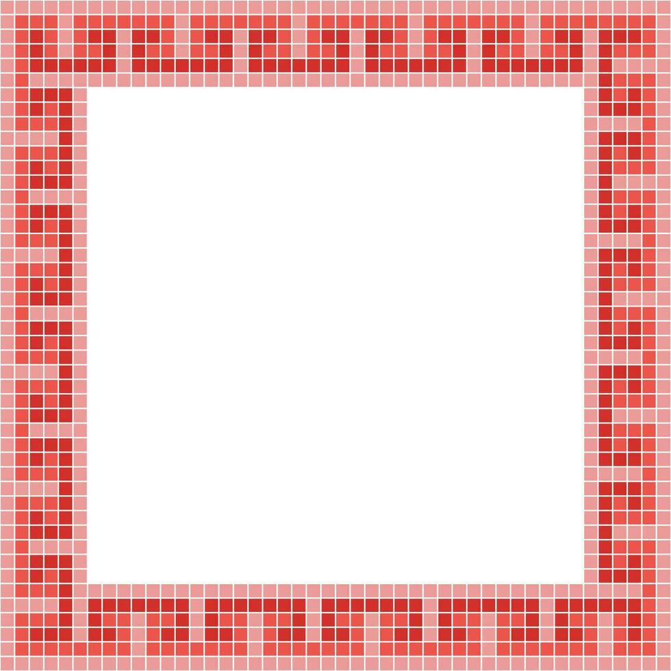 Red tile frame, Mosaic tile frame, Tile frame, Seamless pattern, Mosaic frame seamless pattern, Mosaic tiles texture or background. Bathroom wall tiles, swimming pool tiles with beautiful pattern. vector