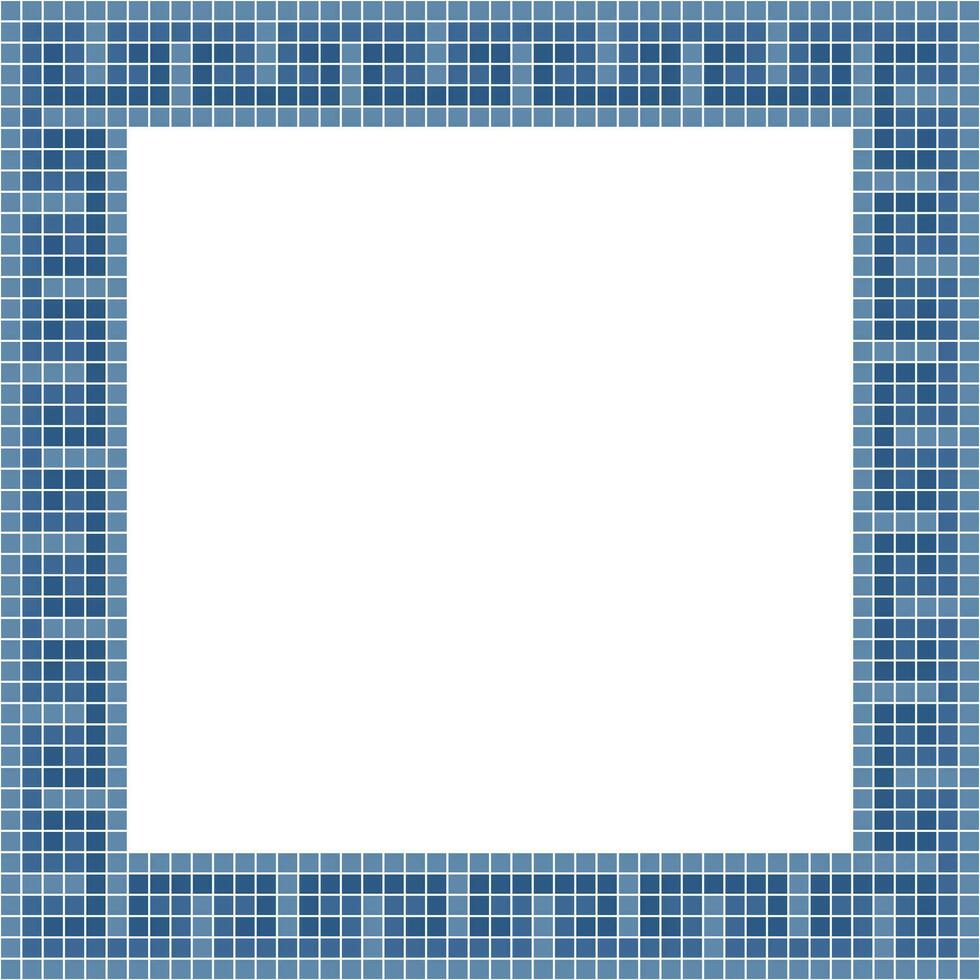 Navy blue tile frame, Mosaic tile frame, Tile frame, Seamless pattern, Mosaic frame seamless pattern, Mosaic tiles texture or background. Bathroom wall tiles, swimming pool tiles. vector