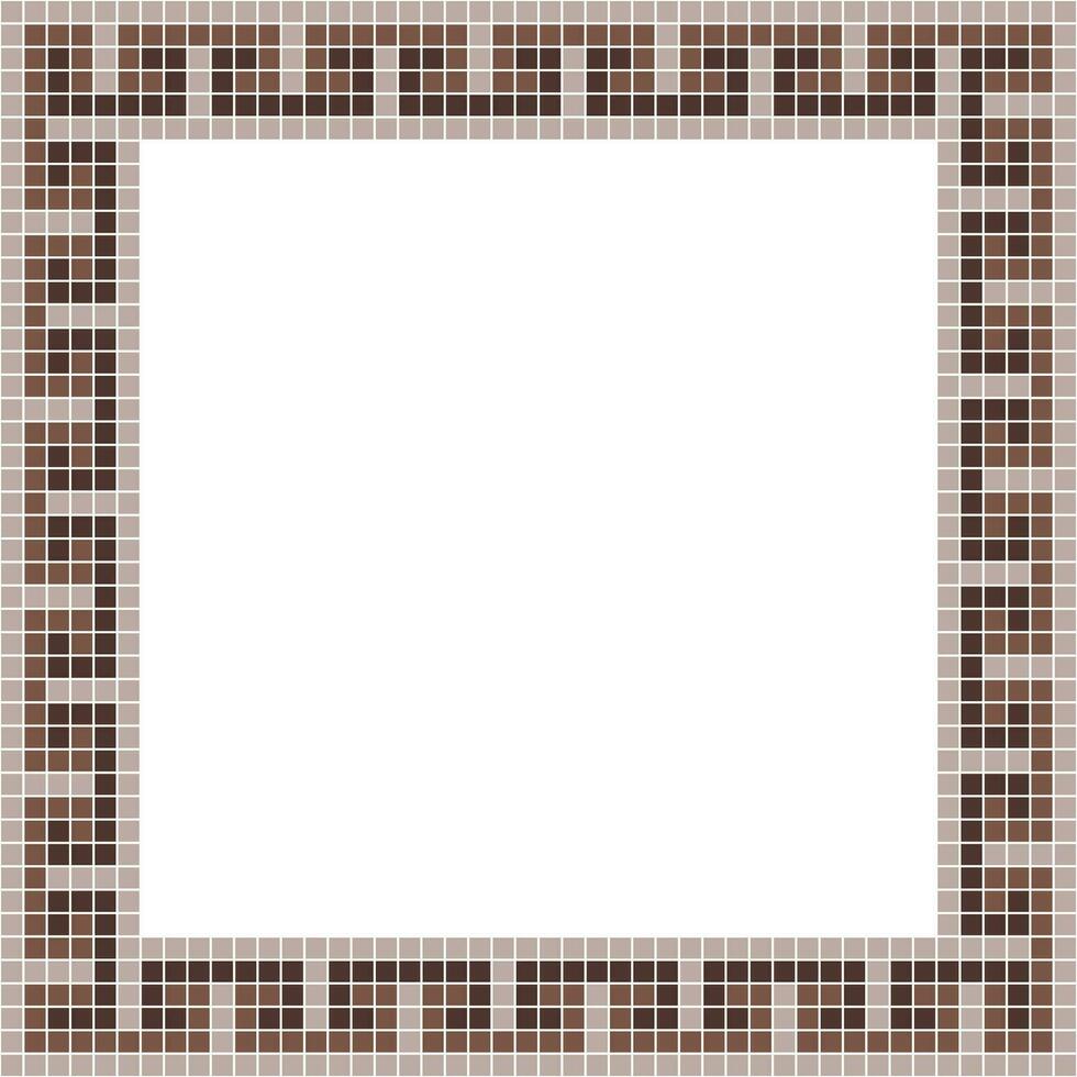 Brown tile frame, Mosaic tile frame, Tile frame, Seamless pattern, Mosaic frame seamless pattern, Mosaic tiles texture or background. Bathroom wall tiles, swimming pool tiles with beautiful pattern. vector