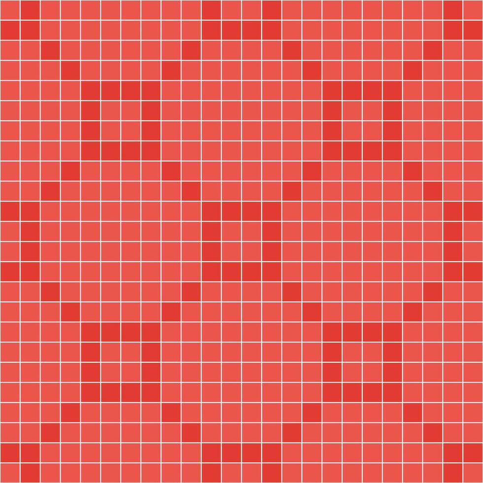 Red tile background, Mosaic tile background, Tile background, Seamless pattern, Mosaic seamless pattern, Mosaic tiles texture or background. Bathroom wall tiles, swimming pool tiles. vector