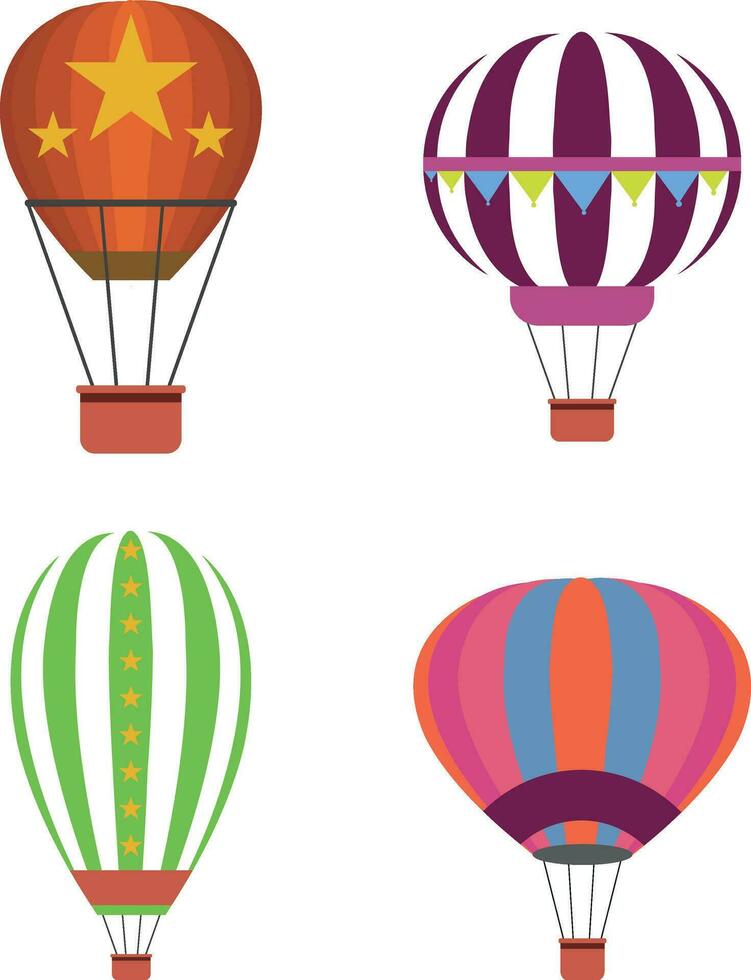 Hot Air Balloon. Colorful hot air balloon isolated on white background vector