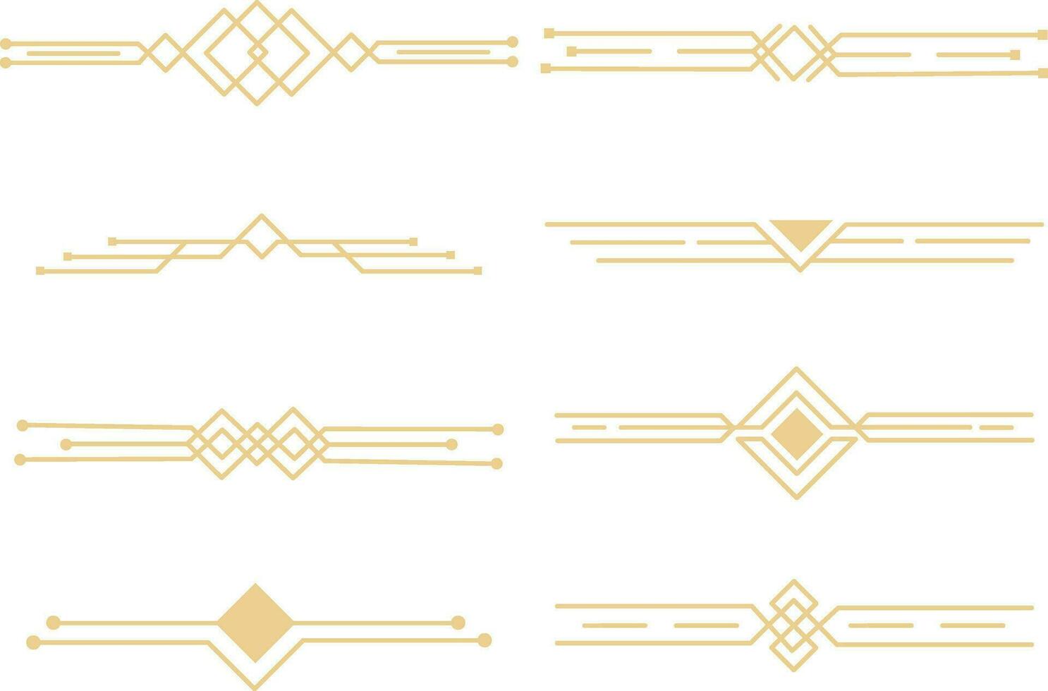 Golden Dividers. Vector elements for your design on black background. Calligraphic design elements and page decoration.Vector illustration.