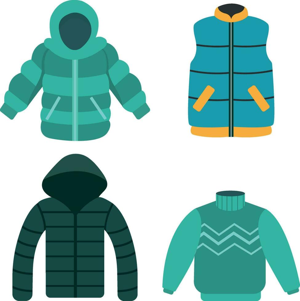 Winter jacket set.For design decoration.Vector illustration. vector