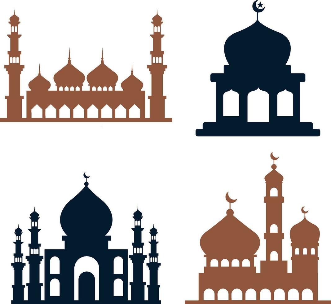 Islamic Mosque Silhouette. For design decoration. Vector illustration
