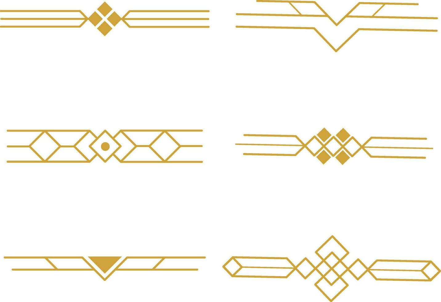 Art Deco Dividers. Vintage header and border template in 1920's style. Vector pro