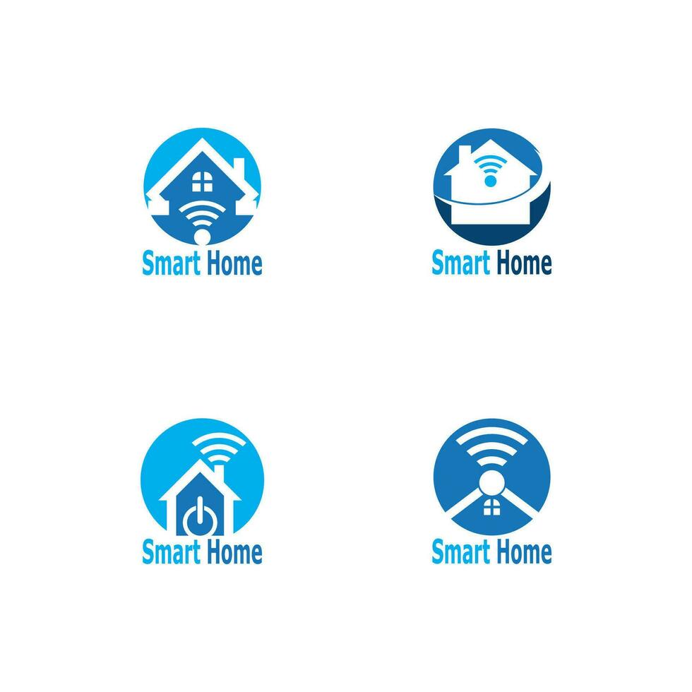 Smart Home Connection Logo Vector Template Illustration