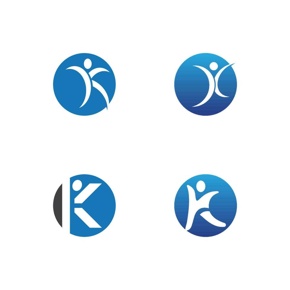 People With K Letter Logo Vector Template